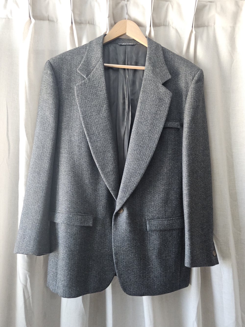 Vintage Gianni Versace 100% Wool Blazer Made in Italy Gray Mens Size 50
